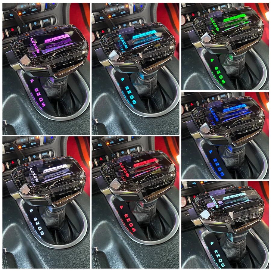 7-Color LED Crystal Gear Shift Knob for Ford Mustang 2015–2024