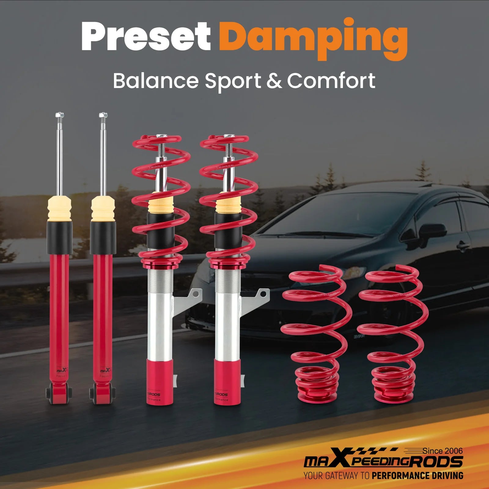 Coilover Suspension Kit for Volkswagen Golf/Jetta/Passat/CC/Beetle & Audi TT 2006-2014