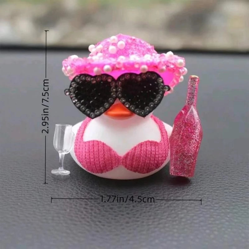 Mini Bikini Rubber Duck Dashboard Ornament – Black or White