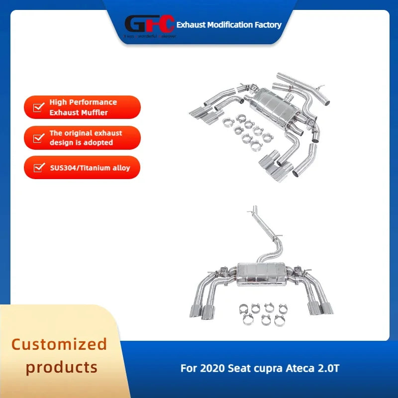 Stainless Steel Valved Cat-Back Exhaust System for SEAT Cupra Ateca 2.0T