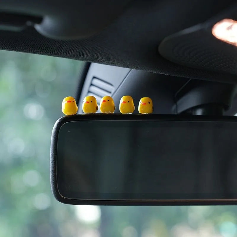 Cute Mini Ducks Car Interior Decoration Auto Rearview Mirror Dashboard Ornaments for Woman Man