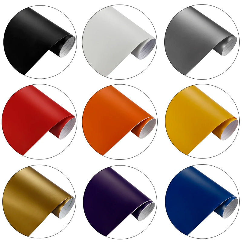 Matte PVC Vehicle Wrap Film – 100 cm Length, Multiple Widths