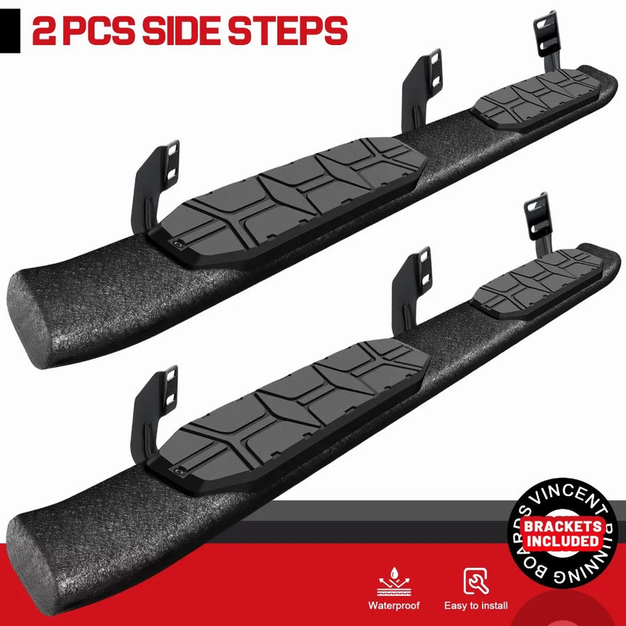 4.3 in Curved Running Boards for 2005–2026 Nissan Frontier Crew Cab