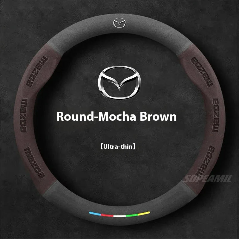Suede Steering Wheel Cover for Mazda Vehicles