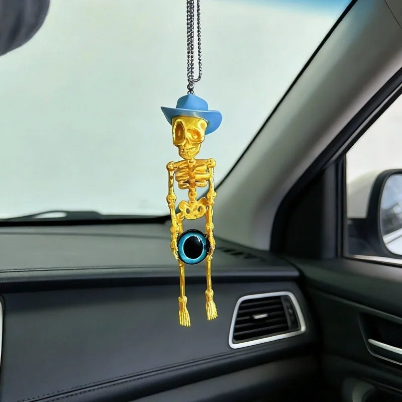 3D-Printed Skull Skeleton Hanging Car Ornament