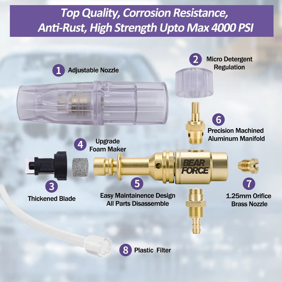 Pressure Washer Foam Cannon with 1/4-Inch Quick Connector