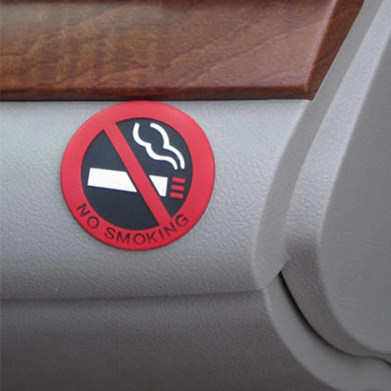 No Smoking Round Vinyl Window Decal