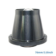 Universal 3-Inch 76mm Carbon-Fiber Cone Air Filter with Clamp