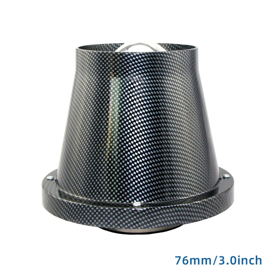 Intake Air Filter for 76MM Universal Cone Air Intake Filter Carbon Sport Racing Car Filters 3.0inch High Flow Performance Systems