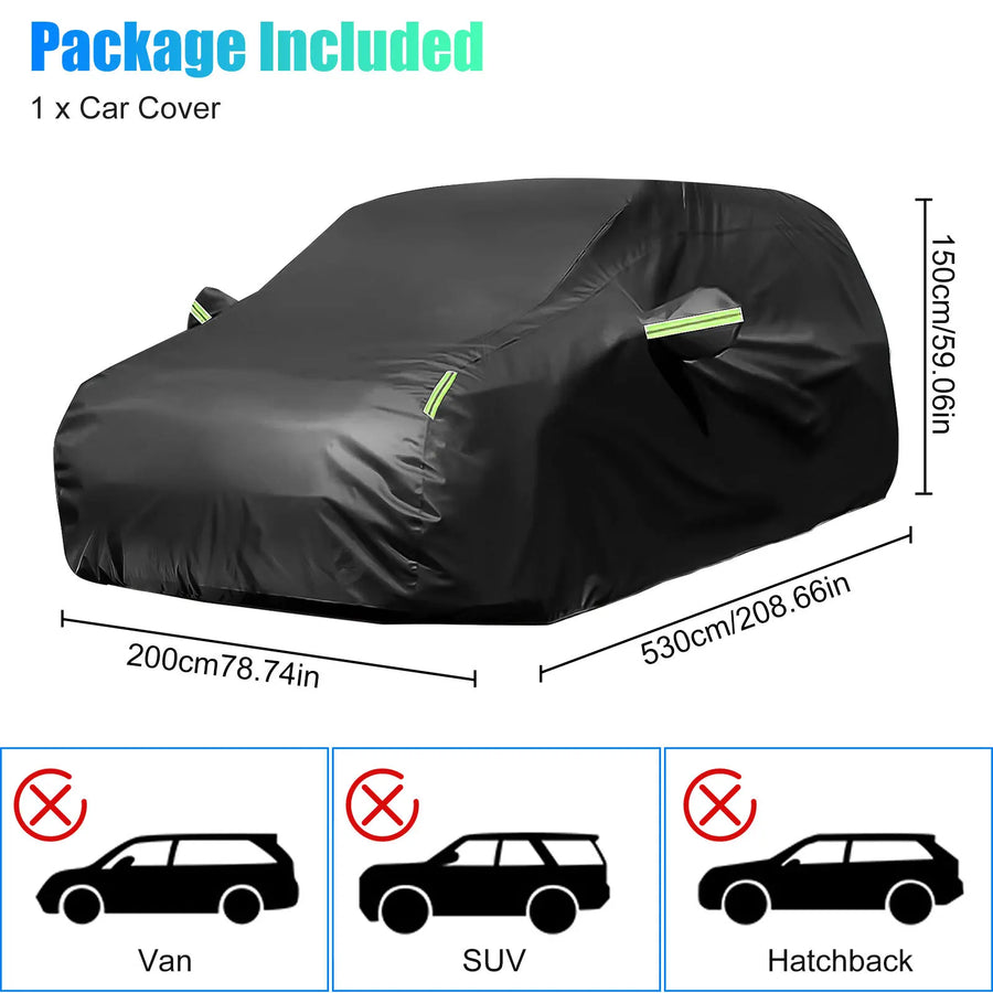 Universal All-Weather Vehicle Cover – 530 × 200 × 150 cm