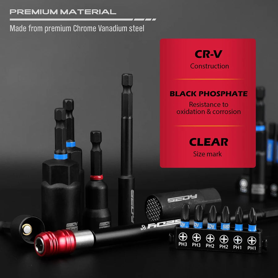 80-Piece Magnetic Nut Driver, Socket Adapter and Bit Set