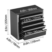 8.6-Inch 5-Drawer Steel Mini Tool Box – Black or Red