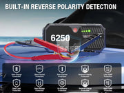 6000A/6250A 12V Portable Car Jump Starter and Power Bank