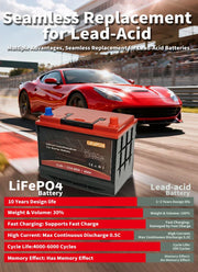12.8V LiFePO4 Automotive Battery - 45Ah, 75Ah or 100Ah