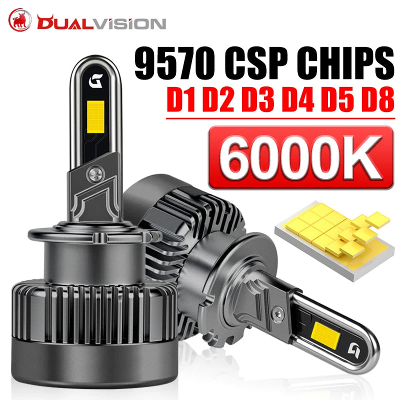 2-Piece D1S/D2S/D3S/D4S/D5S/D8S LED Headlight Conversion Bulb – 6000K, CANBUS