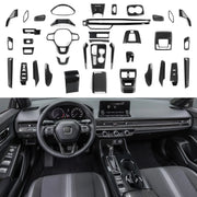Carbon-Fiber-style Center Console and Gear Shift Panel Trim for Honda Civic 2022-2026