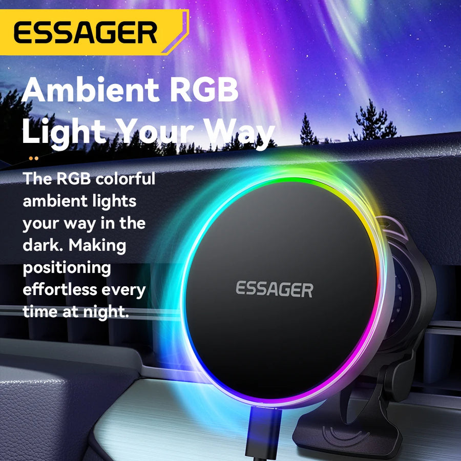 Essager 15W Wireless Charging Magnetic Car Phone Mount