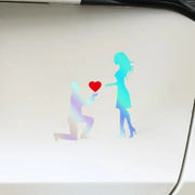 Marriage Proposal Couple Vinyl Car Decal – 5.43 x 5.63 in