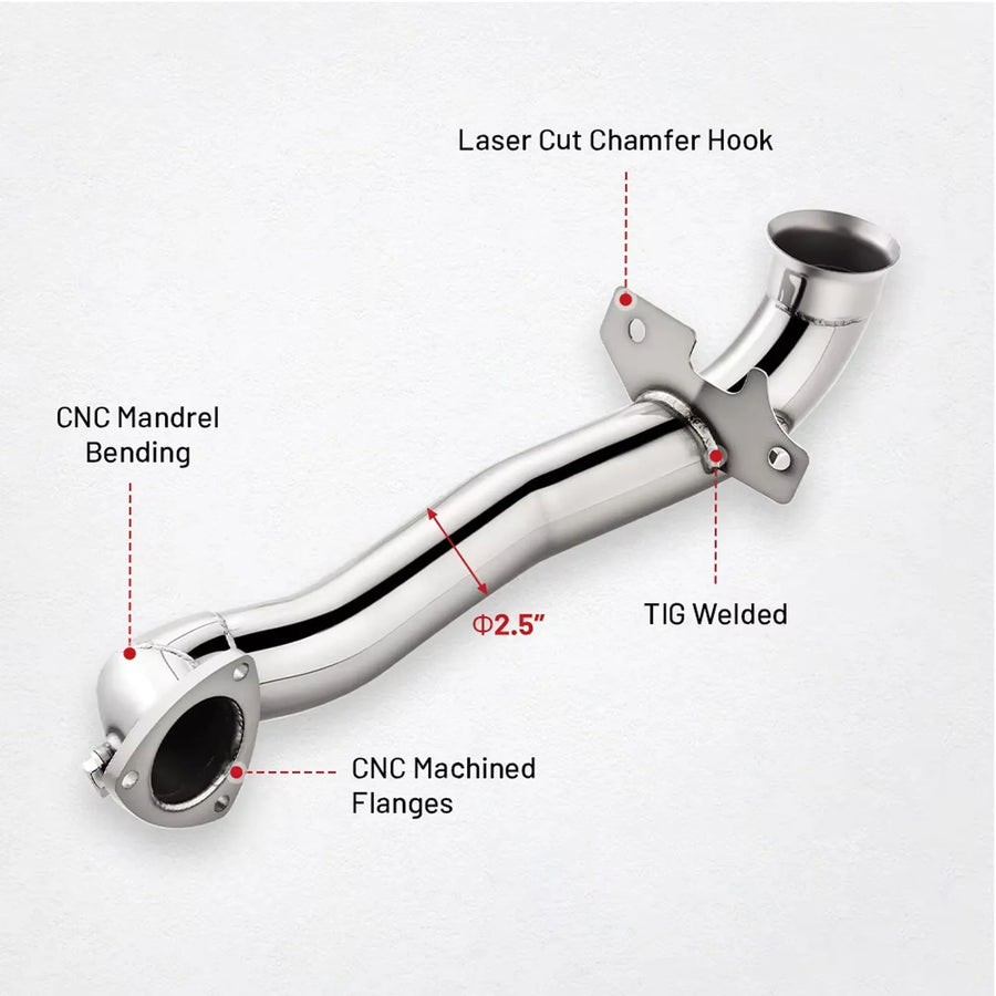 Stainless Steel 2.5in Exhaust Downpipe for 2007–2016 MINI Cooper/Clubman/Countryman