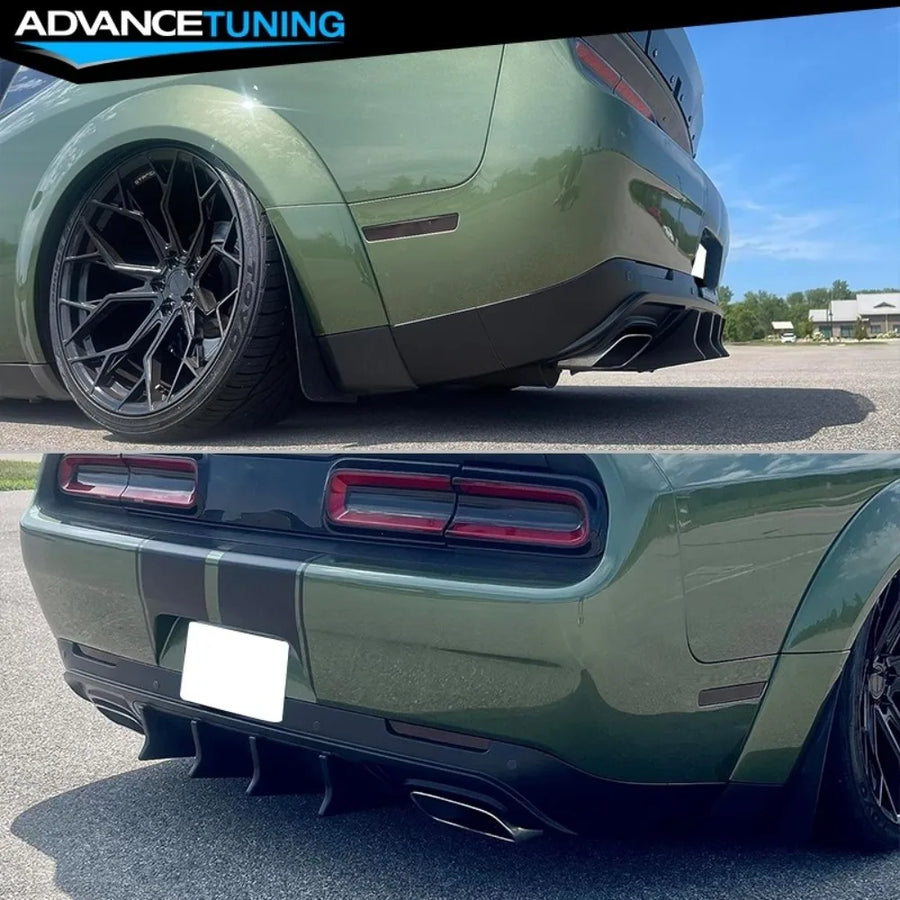Matte Black Rear Bumper Diffuser for 2015–2023 Dodge Challenger