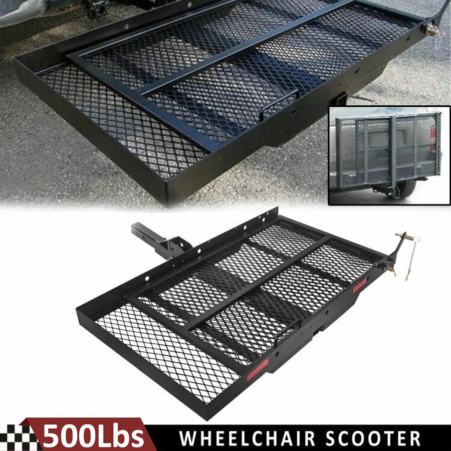 500 lb Folding Hitch Cargo Carrier with Loading Ramp