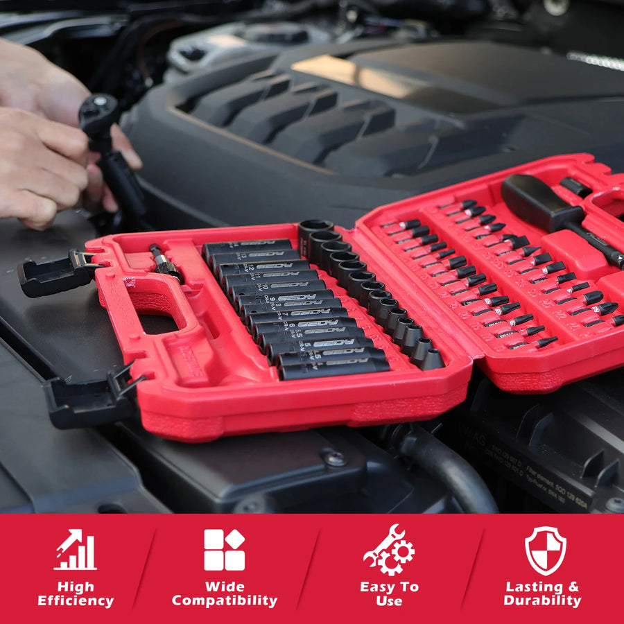 64-Piece 1/4-Inch Drive Impact Socket and Bit Set