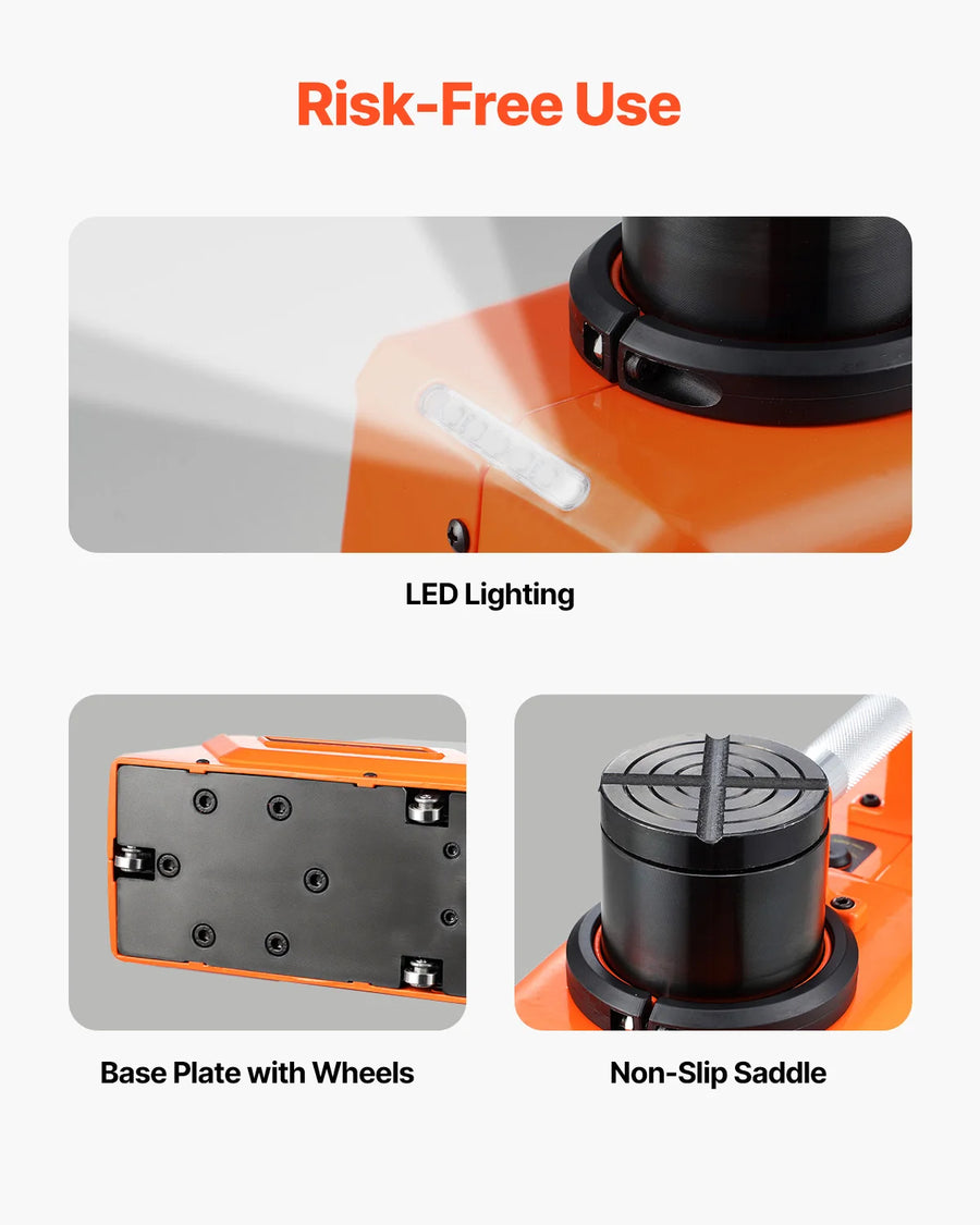 12V Adjustable Electric Scissor Jack with LED Light