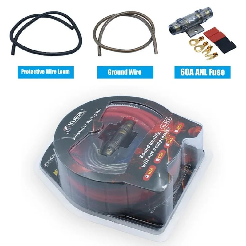 4-Gauge 2300W Car Amplifier Wiring Kit