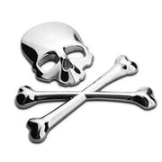 3D Metal Skull Skeleton Crossbones Car Motorcycle Sticker Truck Label Emblem Badge Decal Logo Car Styling