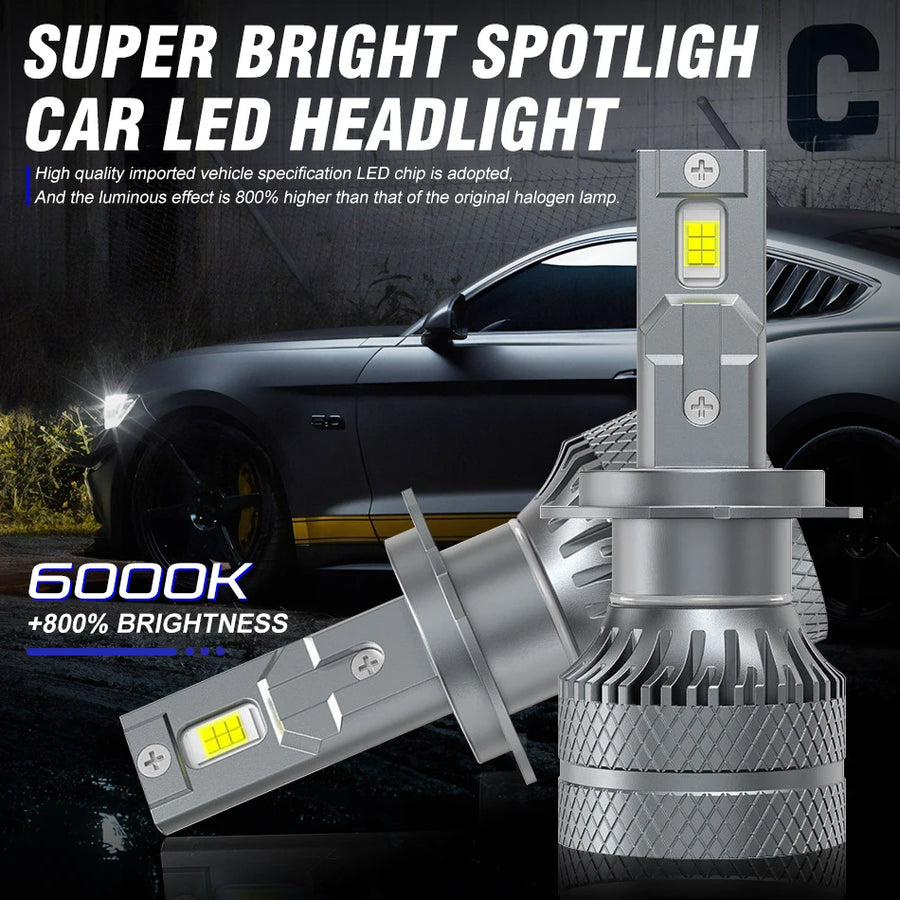 H1/H4/H7/H11/9005/9006 LED Headlight Bulb – 6000K, CANBUS
