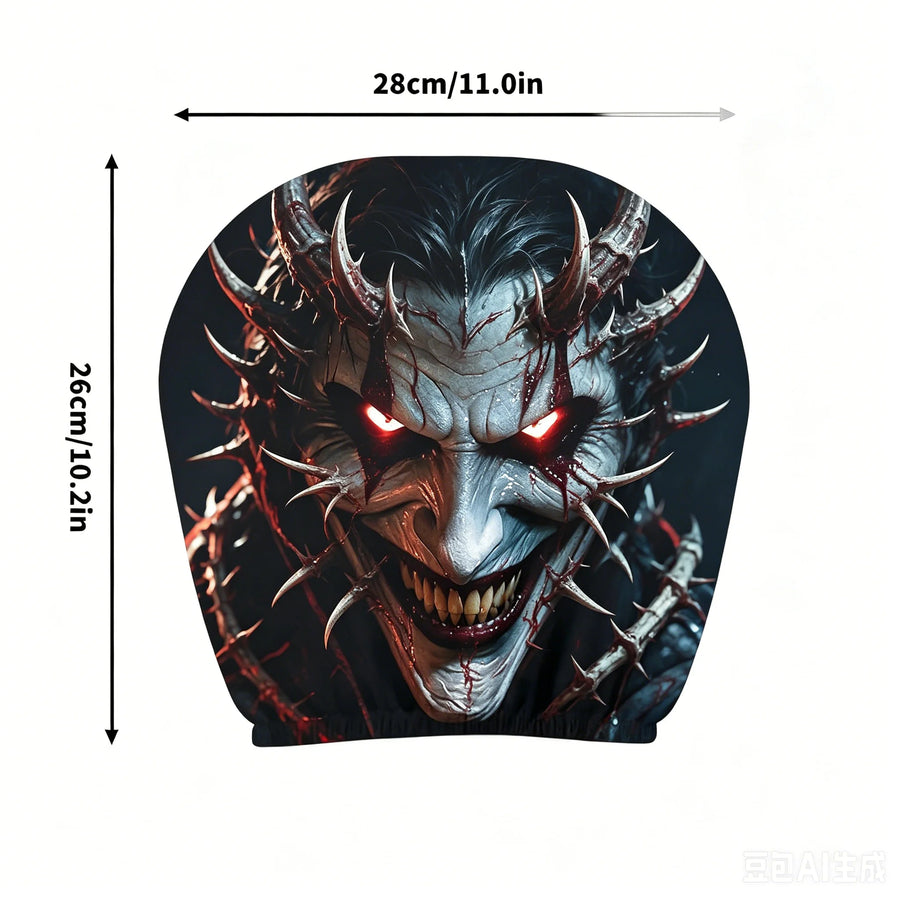2-Piece Dark Clown Car Headrest Covers – Universal Horror Decor