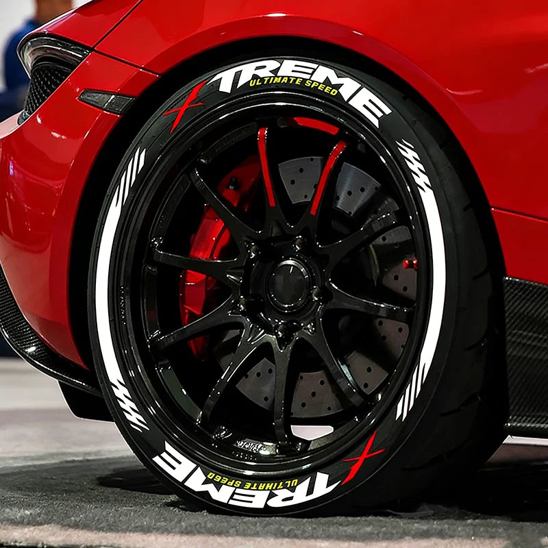 For 4 Tires Xtreme 3D Tire Letter Stickers Waterproof Pvc Racing Wheel Decals No Glue Included