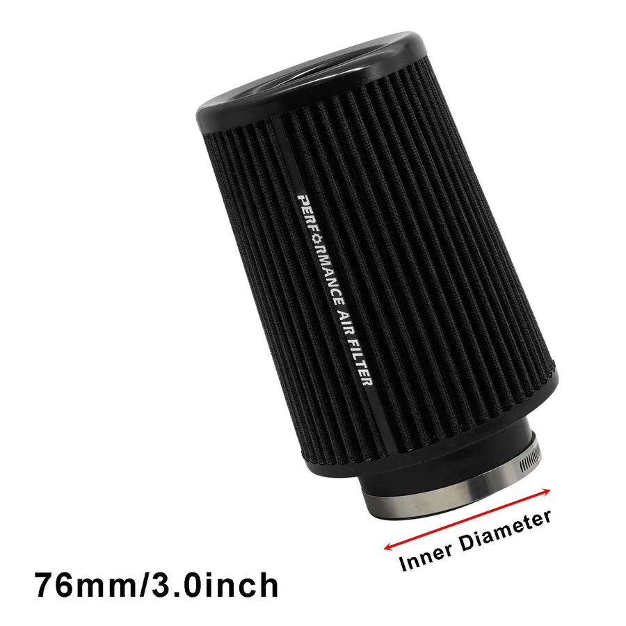 Universal High-Flow Cone Air Filter Kit, 3/3.5/4-Inch
