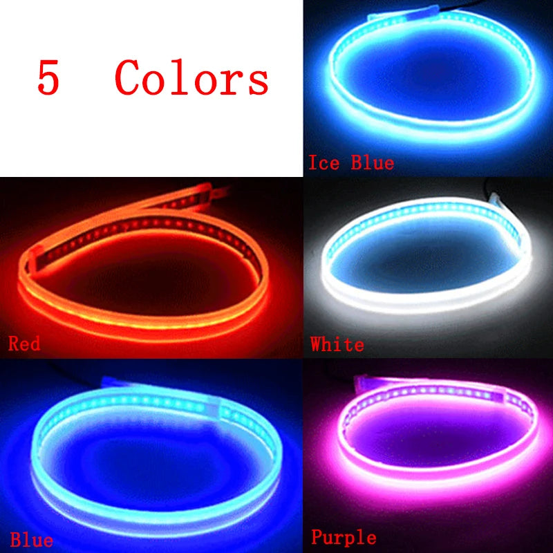 Flexible 12V LED DRL and Turn-Signal Strips – 2 Pieces
