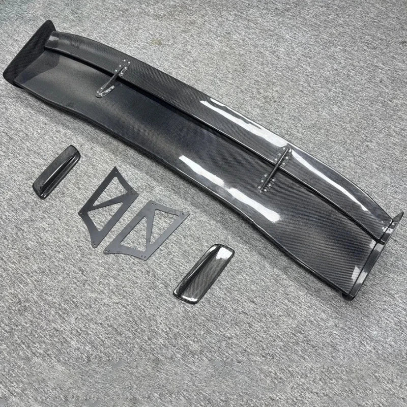 Universal Carbon-Fiber Double-Layer Rear Wing Spoiler