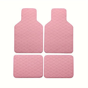 4-Piece Waterproof PU Leather Car Floor Mat Set