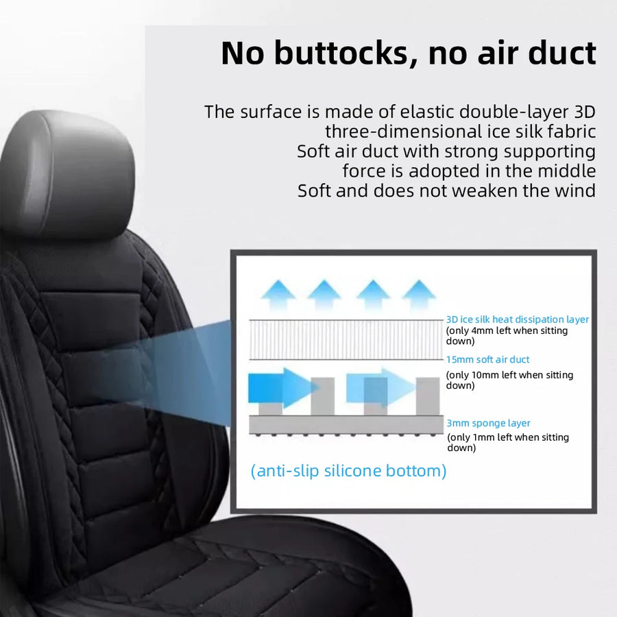 Universal 12V/24V Ventilated Cooling Car Seat Cushion