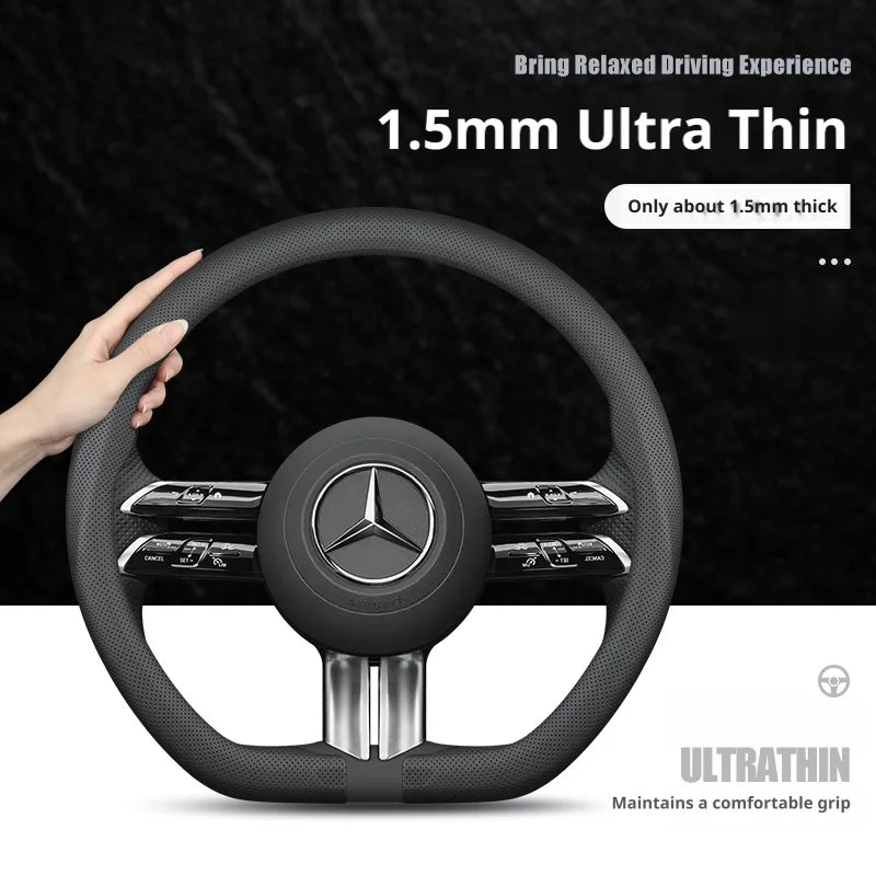 Nappa Steering Wheel Cover for MERCEDES-BENZ GLA GLB GLC GLE-Class A C E S Class