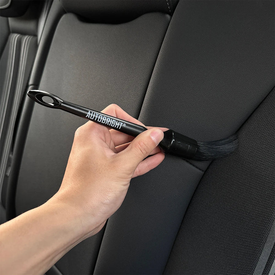 5-Piece Black Detailing Brush Set for Car Interiors