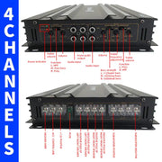 4-Channel Class AB 8800W Max Bridgeable Car Audio Amplifier