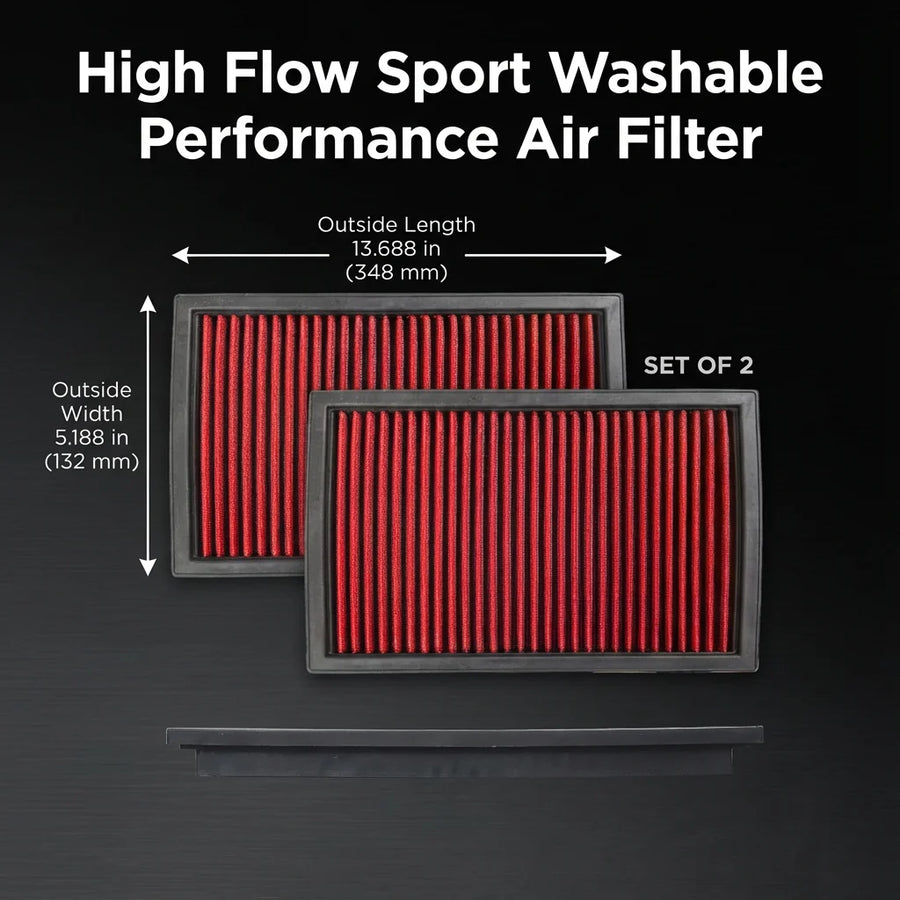 High Flow Sport Air Filter 33-2181 for Mercedes-Benz Sl-class V6 V8 Amg 1998-2012