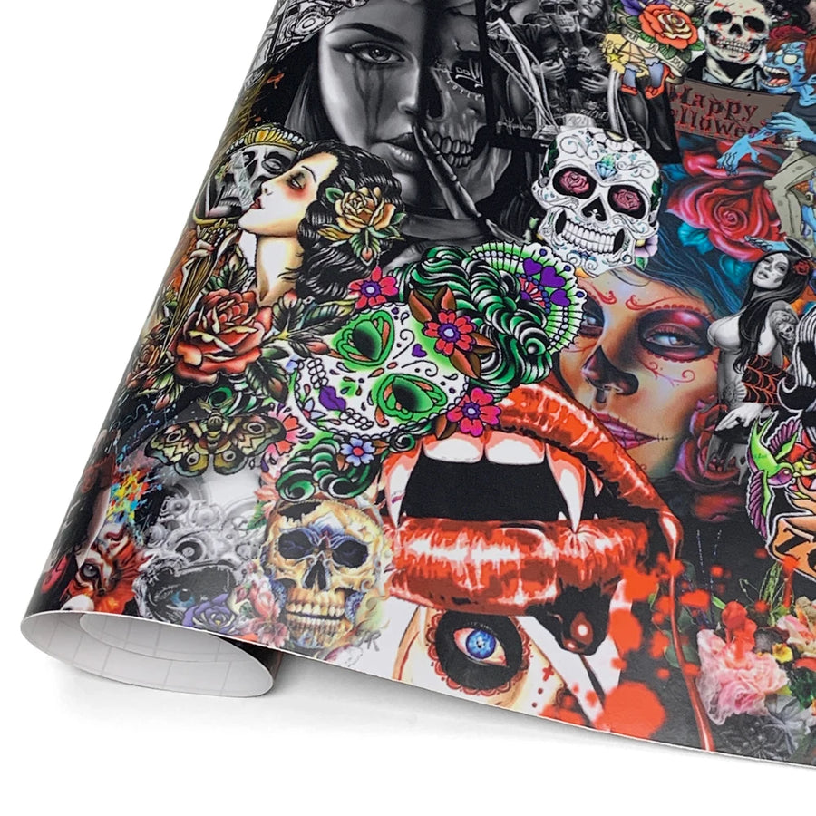 Halloween Retro Graffiti Decorative Vinyl Wrap