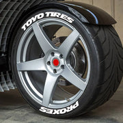 4-Piece 3D Tire Lettering Decal Set