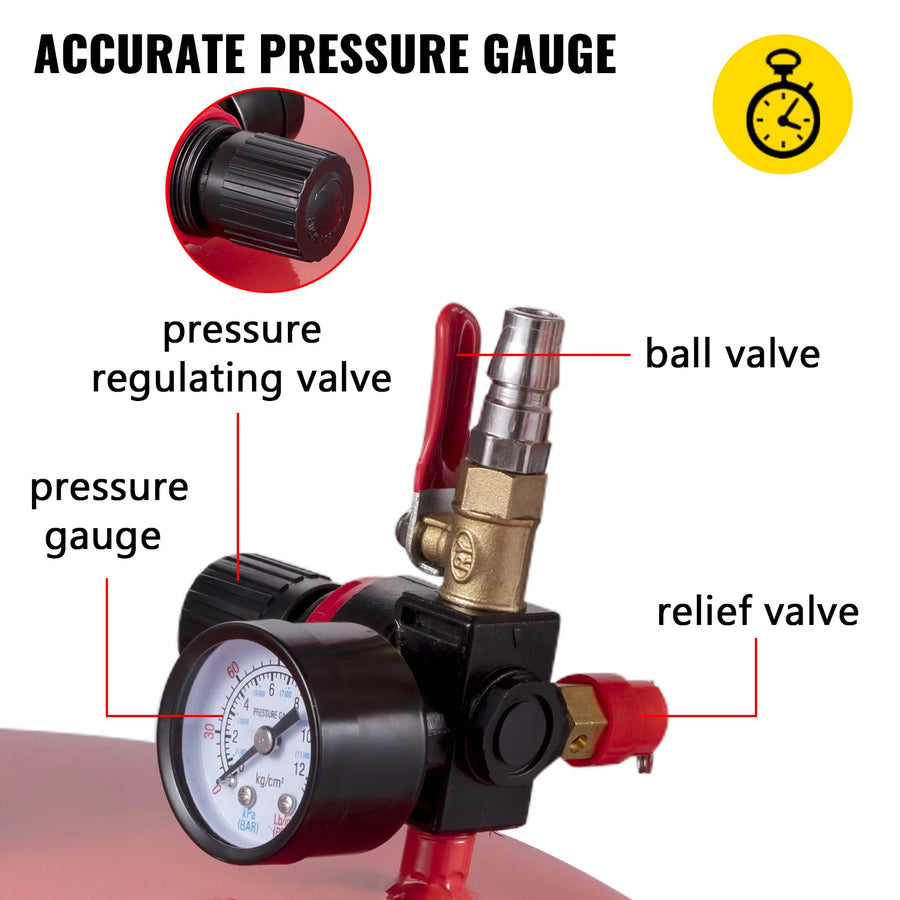 20-Gallon Air-Operated Waste Oil Drain Tank with Optional Regulating Valve