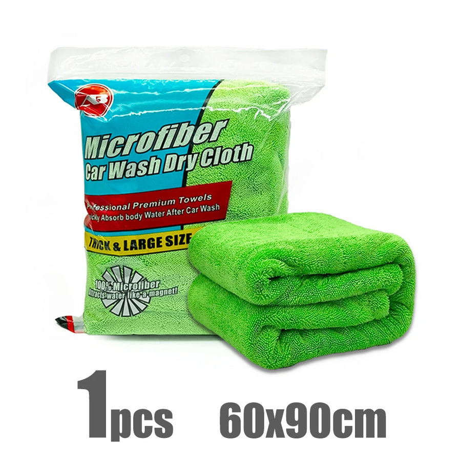 1300 GSM Gray & Green Microfiber Car Drying Towel
