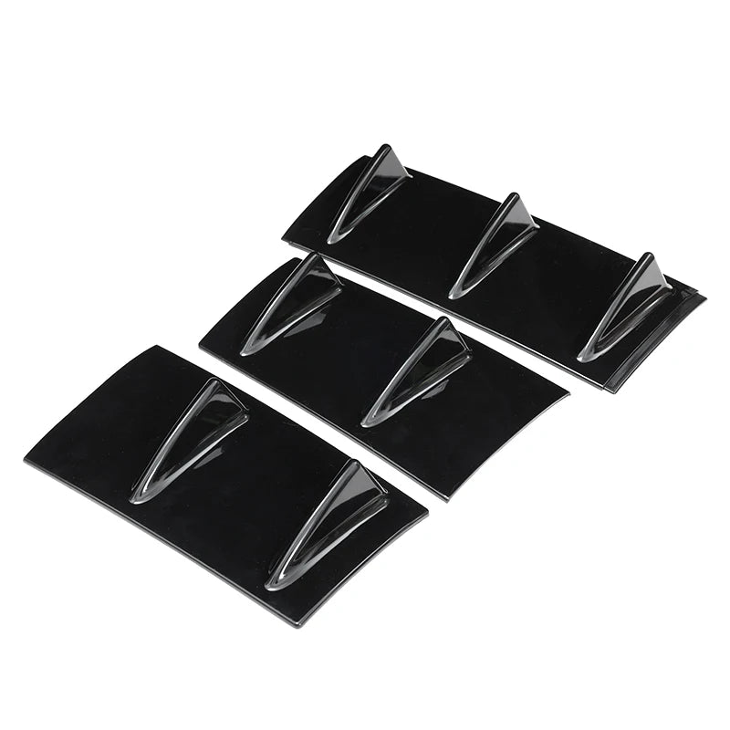 3-Piece Universal Rear Bumper Shark-Fin Diffuser Set