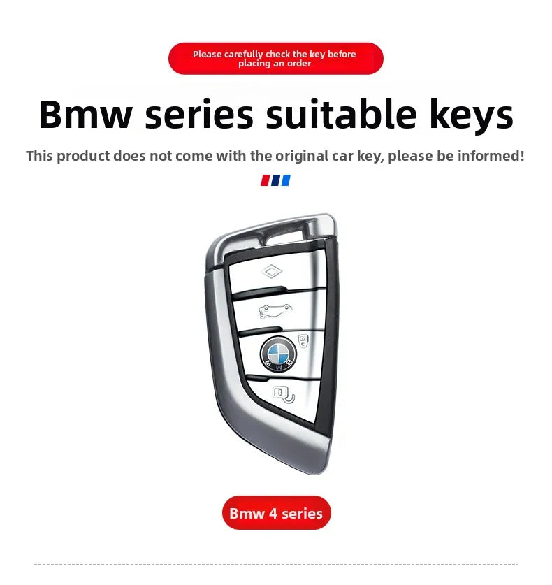 Zinc Alloy and Silicone Car Key Case Cover for BMW