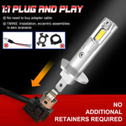 2-Piece H1 LED Headlight Bulb – 6000K, Fanless