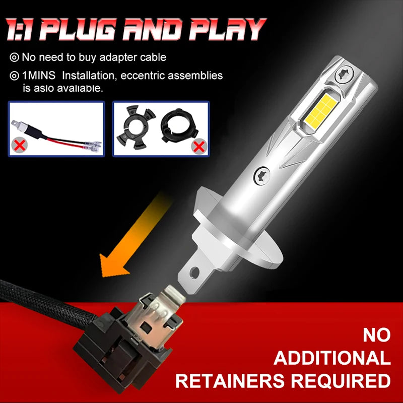 H1/H4/H7/H11 LED Headlight Bulb – 6000K, CANBUS