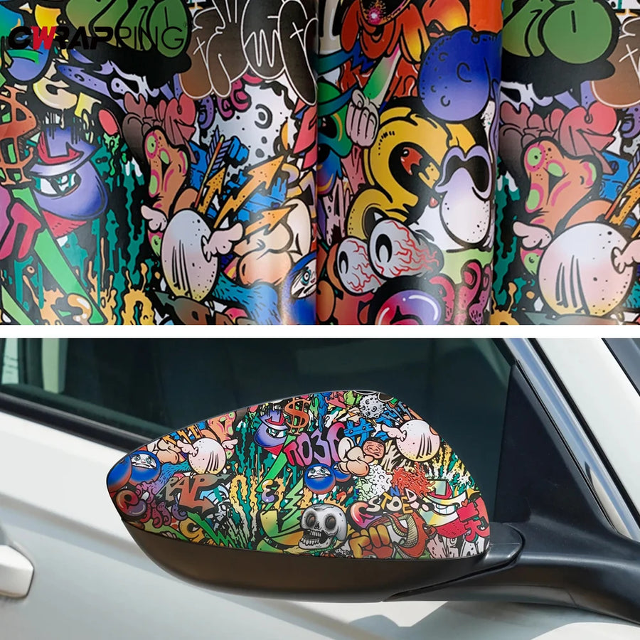 JDM Skull Graffiti Decorative Vinyl Wrap Film
